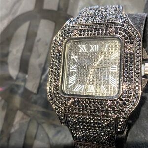Elegant Black Crystal Women's Watch